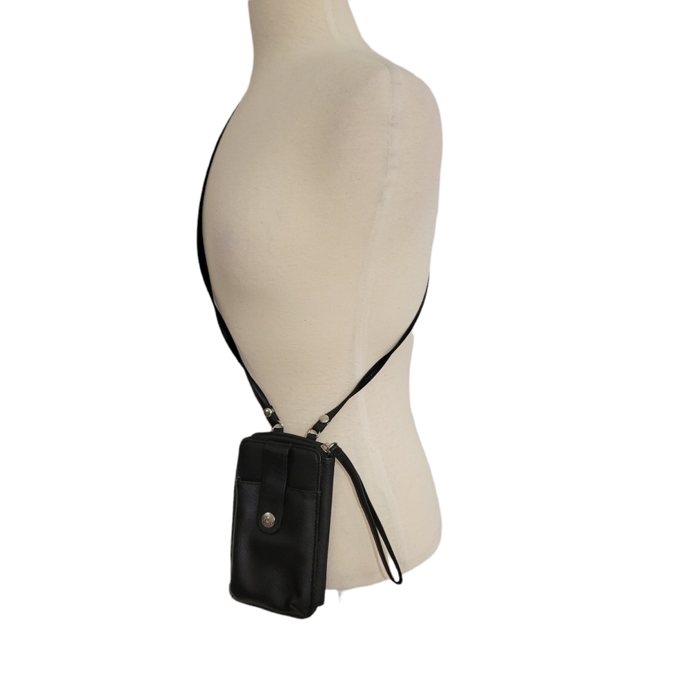 Y2K Black Leather Vintage Small Crossbody Bag